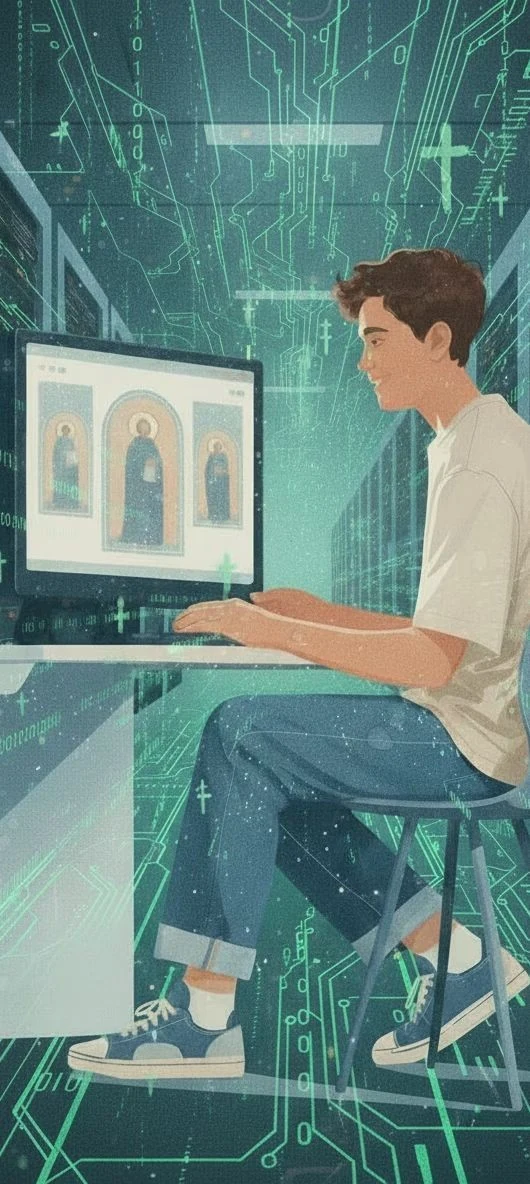 Ilustração de São Carlo Acutis